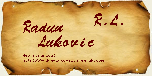 Radun Luković vizit kartica